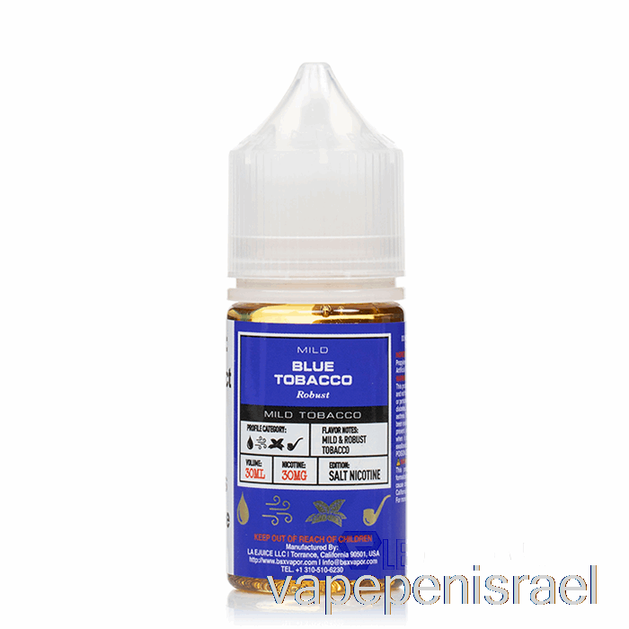 חד פעמי Vape Israel Blue Tobacco - סדרת מלח Bsx - 30 מ"ל 30 מ"ג